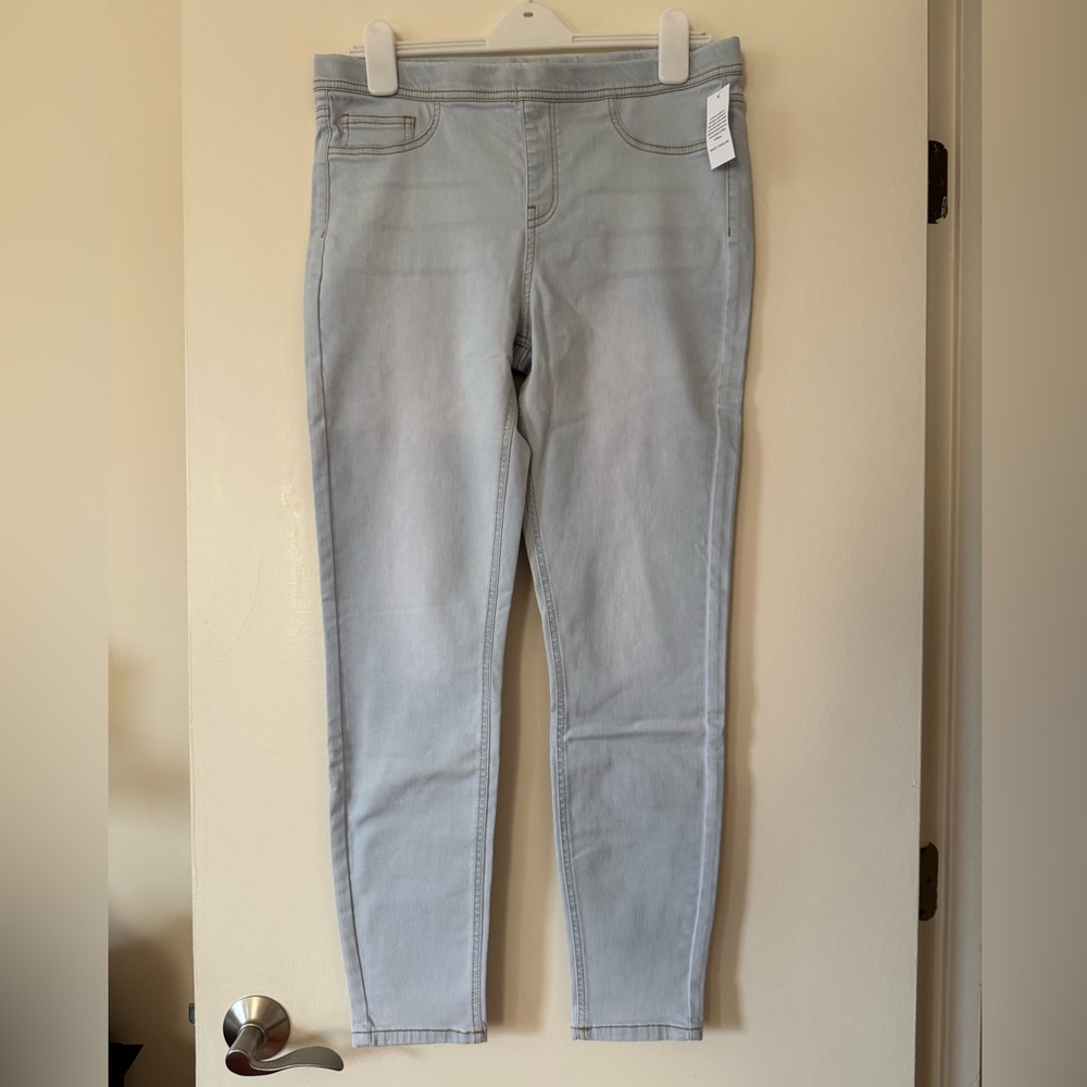 Lictznee Women Light Wash Denim Pull On Jeggings High Waisted Jeans Slim Fit L